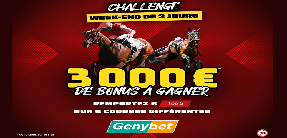 Challenge « 6 Top 5 » sur Genybet : Tentez de remporter votre part des 3 000 € de bonus !